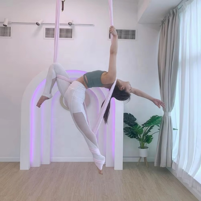Yoga Swing Aerial - 8미터 전문가용 블랙 에어리얼 피트니스 트라피즈