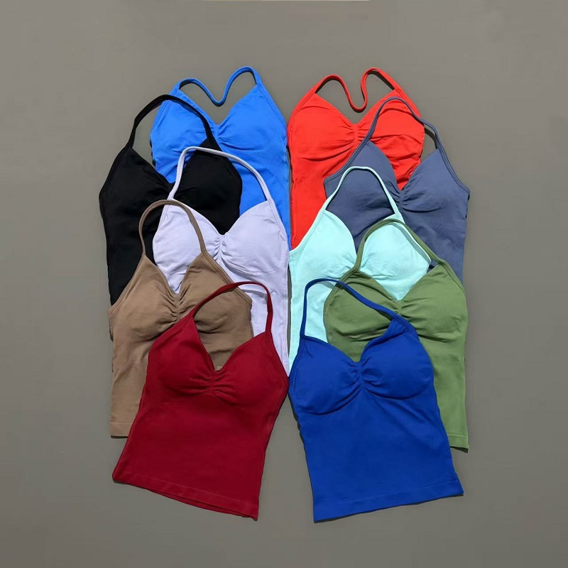 Yoga Fitness Matte - 여성용 짐 스포츠 탑 심리스 요가