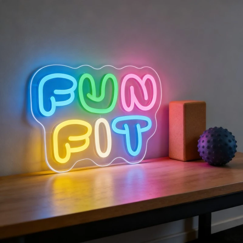 펀핏 네온사인 LED 만화 글자 모양 USB 재사용 가 - Yoga Fitness Rooms 리뷰 및 가격