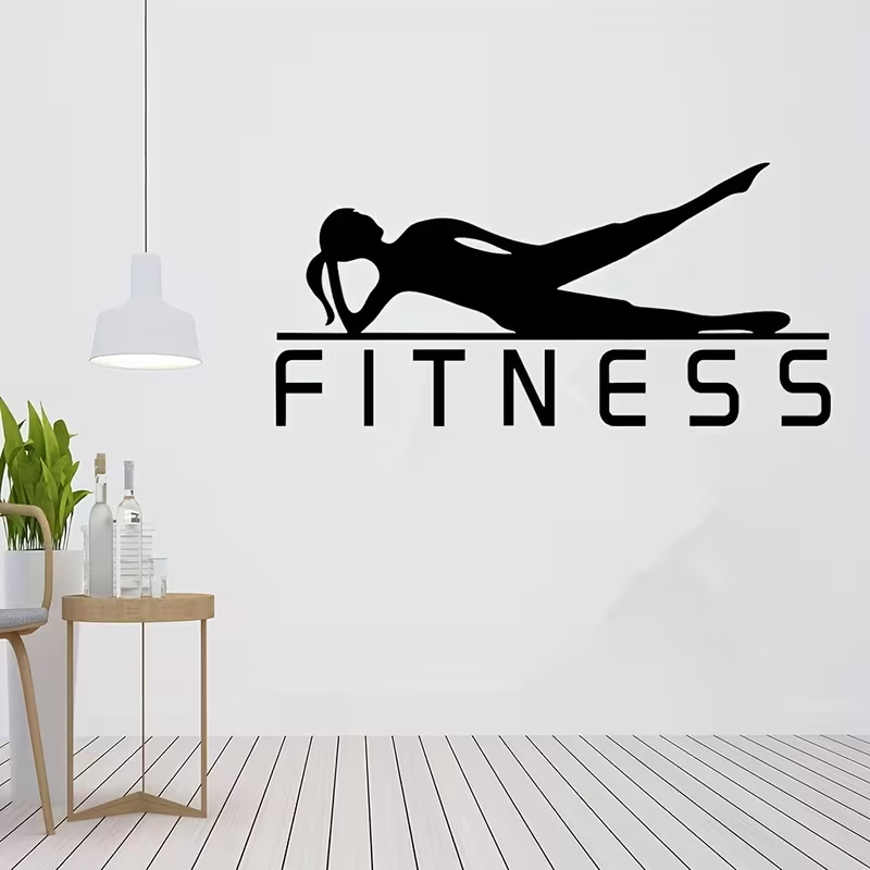 요가를 위해 디자인된 피트니스 소녀 비닐 스티커, 체육 - Yoga Fitness Wallpaper 리뷰 및 가격