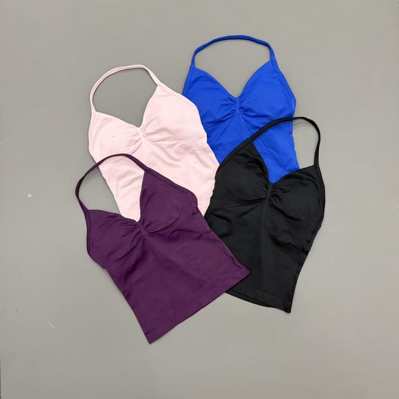 짐 여성용 스포츠 탱크탑 심리스 홀터 스파게티 스트랩  - Yoga Fitness Matte 리뷰 및 가격