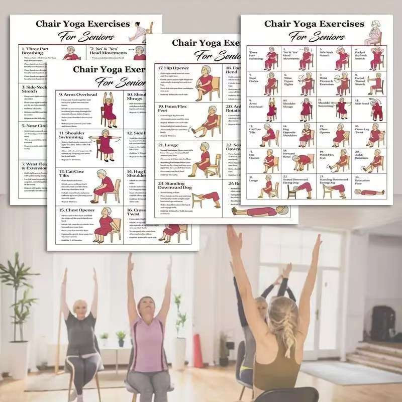 가정에서 피트니스를 추적하고 기록하기 위한 의자 요가를 - Yoga Fitness Wallpaper 리뷰 및 가격