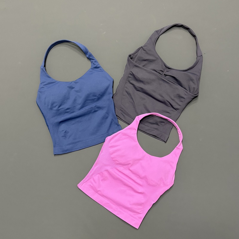여성용 홀터넥 스포츠탑 심리스 요가 탱크탑 내장 패드형 - Yoga Fitness Matte 리뷰 및 가격