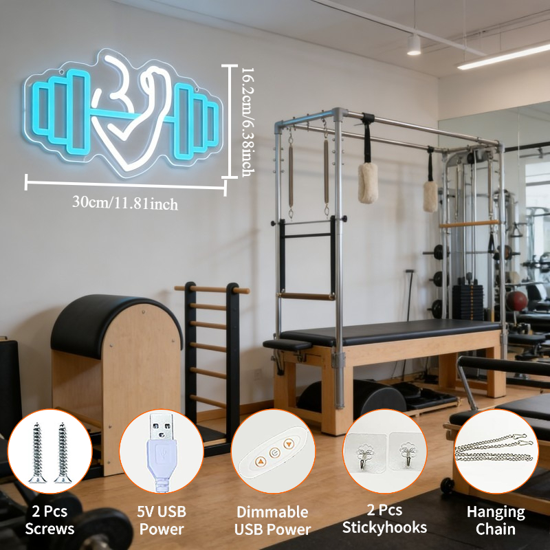 이두근 덤벨 네온사인 LED 벽 장식, 홈짐, 요가 스 - Yoga Fitness Rooms 리뷰 및 가격